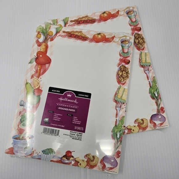 Hallmark Computer Paper 100 Sheets Food Themed Picnic Party Menu Invitations New - Picture 3 of 8